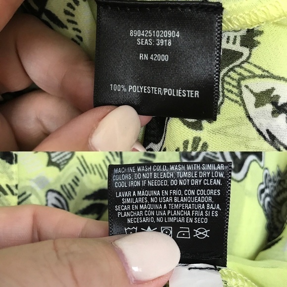 Attention Sleeveless Top Yellow/Black Collar Sz M - Picture 8 of 8